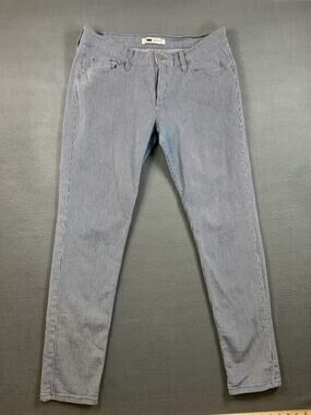 Levi's Women's 524 Too Superlow Jean Size 13M 31x32 Blue White Striped Y2K Style